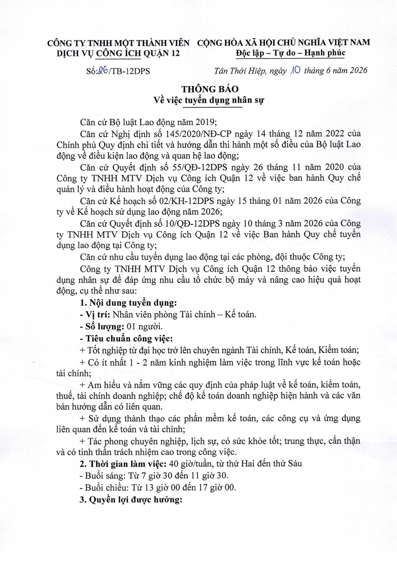 Thông báo tuyển dụng nhân sự Page1